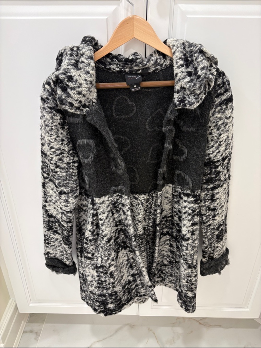 TLB design made in Canada. Cozy Black & White Textured coat